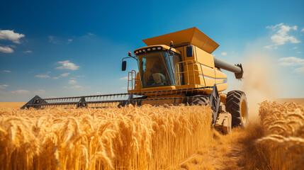Fototapeta premium Grain handling , blue and yellow colours 