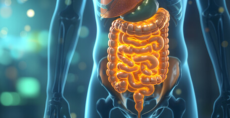 3d rendered illustration of a human anatomy Digestive System