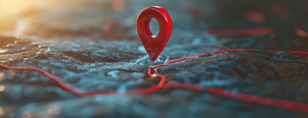 A red location pin stands out on a digital map, marking the location of Y.