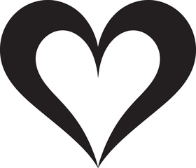 Sophisticated Vector Heart Intriguing Black Abstract Symbol Chic Decorative Icon Modern Vector Heart Design