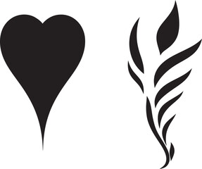 Abstract Love Symbol Elegant Vector Decorative Heart Minimalist Heart Icon Intriguing Black Abstract Emblem
