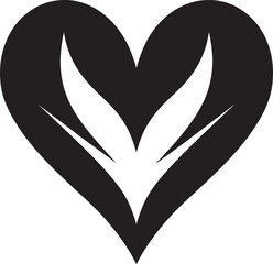 Naklejka premium Chic Decorative Icon Elegant Black Vector Graphic Design with Abstract Flourishes Minimalist Heart Icon Intricate Black Vector Graphic Design with Decorative Accents
