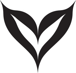 Elegant Black Heart Graceful Black Vector Graphic Design with Abstract Elements Intricate Heart Silhouette Stylish Black Vector Graphic Design with Decorative Flourishes