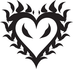 Graceful Abstract Heart Intriguing Black Vector Graphic Design with Abstract Elements Chic Decorative Icon Modern Black Vector Graphic Design with Decorative Flourishes