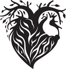 Abstract Love Icon Refined Black Heart Design Minimalistic Heart Silhouette Artistic Vector Element