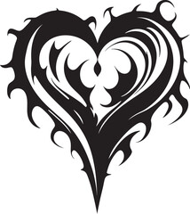 Chic Decorative Icon Elegant Black Vector Graphic Design with Decorative Elements Minimalist Heart Icon Intricate Black Vector Graphic Design with Abstract Flourishes