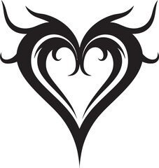 Dark Harmony Elegant Abstract Black Heart Vector Design Noir Nectar Refined Vector Graphics of Black Heart Element