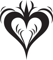 Obsidian Overture Elegant Black Heart Shape Vector Design Gothic Grace Abstract Vector Graphics of Black Heart Icon