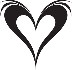 Sable Sonata Sophisticated Vector Graphics of Black Heart Dark Whisper Chic Black Heart Shape Vector Icon