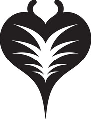 Obsidian Overture Stylish Abstract Black Heart Graphic Nocturnal Noir Minimalistic Black Heart Vector Art