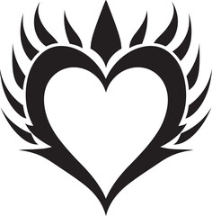 Gothic Grace Chic Vector Graphics of Black Heart Midnight Muse Elegant Black Heart Shape Vector