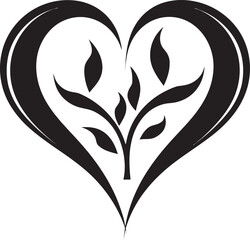Delicate Black Heart Intricate Vector Symbol Abstract Love Symbol Elegant Decorative Design