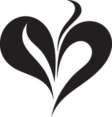 Minimalistic Heart Icon Sophisticated Black Element Unique Black Heart Modern Abstract Symbol