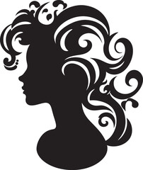 Sleek Shadow Portrait Minimalistic Abstract Woman Face Vector Graphic Shadowed Elegance Abstract Woman Face Vector Design in Noir