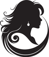 Ethereal Essence Contemporary Vector Graphics of Black Woman Face Midnight Muse Elegant Abstract Woman Face Vector Graphic