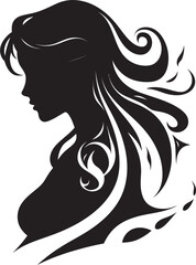 Sleek Noir Portrait Modern Vector Design of Black Woman Face Silent Symphony Refined Abstract Woman Face Vector Element