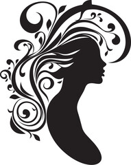 Nocturnal Noir Stylish Abstract Woman Face Vector Art Ink Noir Identity Minimalistic Black Woman Face Icon