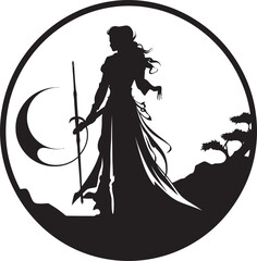 Silent Serenade Refined Abstract Woman Face Vector Symbol Gothic Gaze Intriguing Abstract Woman Face Vector Element