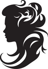 Silent Silhouette Intriguing Black Woman Face Vector Element Gothic Gaze Refined Abstract Woman Face Vector Graphic