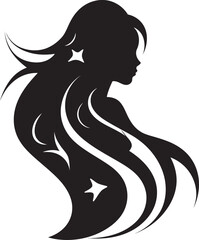 Ethereal Expression Minimalistic Black Woman Face Icon Sleek Shadow Portrait Intriguing Abstract Woman Face Vector Graphic