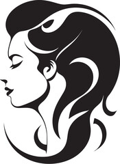 Ink Noir Muse Minimalistic Black Woman Face Vector Element with Abstract Details Chic Noir Portrait Sophisticated Vector Graphics of Black Woman Face in Abstract Style