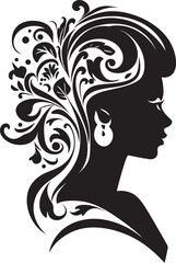 Gothic Grace Stylish Vector Graphics of Black Woman Face in Abstract Presentation Noir Nectar Elegant Black Woman Face Vector Element with Abstract Embellishments