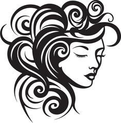 Silhouette Symphony Stylish Abstract Woman Face Vector Graphic Mystic Muse Minimalistic Black Woman Face Vector Icon