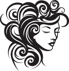 Silhouette Symphony Stylish Abstract Woman Face Vector Graphic Mystic Muse Minimalistic Black Woman Face Vector Icon