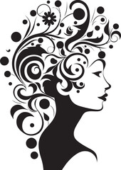 Shadowed Symphony Chic Abstract Vector Design of Black Woman Face Ink Noir Muse Elegant Black Woman Face Vector Icon with Abstract Details