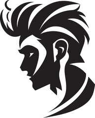 Mystic Muse Minimalistic Black Woman Face Vector Icon Midnight Noir Gaze Elegant Abstract Woman Face Vector Art