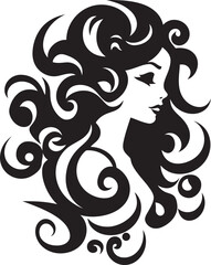 Gothic Grace Stylish Abstract Woman Face Vector Graphic with Black Elements Noir Nectar Minimalistic Black Woman Face Vector Element with Abstract Flourishes