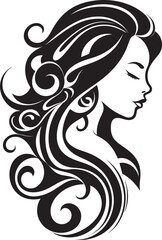 Nocturnal Identity Contemporary Vector Graphics of Black Woman Face Ink Noir Impression Sophisticated Vector Design of Black Woman Face