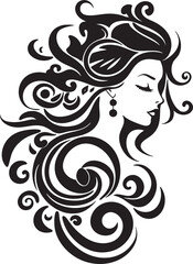 Chic Noir Portrait Elegant Abstract Woman Face Vector Graphic Enigma Expression Intriguing Vector Graphics of Black Woman Face