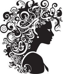 Gothic Grace Chic Abstract Woman Face Vector Graphic Ink Noir Serenade Refined Black Woman Face Vector Element