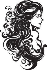 Ink Noir Serenade Elegant Abstract Woman Face Vector Symbol Obsidian Essence Chic Black Woman Face Vector Graphic
