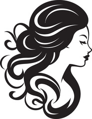 Silent Silhouette Stylish Abstract Woman Face Vector Element Gothic Gaze Minimalistic Black Woman Face Vector Graphic