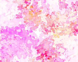 ピンクのボタニカル抽象背景イラスト