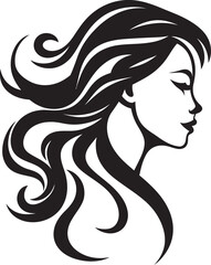 Mystic Muse Intriguing Abstract Woman Face Vector Element Midnight Noir Profile Contemporary Vector Graphics of Black Woman Face