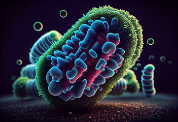 Legionella bacterium, illustration. Generative AI