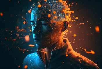 Glow of the mind. Generative AI - obrazy, fototapety, plakaty