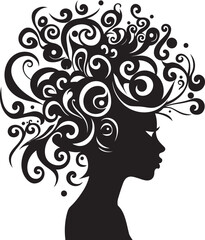 Ink Noir Serenade Intriguing Black Woman Face Vector Graphic Obsidian Essence Chic Abstract Vector Graphics of Black Woman Face