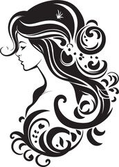 Dark Reflections Intriguing Abstract Vector Design of Black Woman Face Silhouette Serenade Refined Black Woman Face Vector Graphic