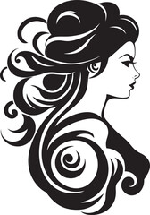 Shadowed Symphony Intriguing Black Woman Face Icon Gothic Grace Refined Vector Design of Black Woman Face