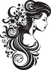 Obsidian Elegance Stylish Abstract Woman Face Icon Silhouette Serenade Refined Vector Graphic of Black Woman Face
