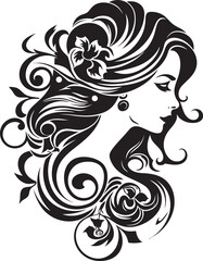 Dark Reflections Contemporary Abstract Woman Face Vector Sleek Shadow Profile Elegant Black Woman Face Graphic