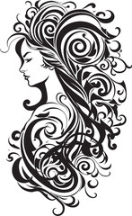 Shadowed Symphony Sophisticated Abstract Woman Face Icon Gothic Grace Minimalistic Abstract Woman Face Vector Graphic