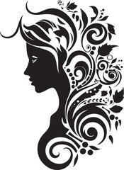 Silent Silhouette Modern Abstract Woman Face Icon Mystic Noir Muse Sophisticated Vector Design of Black Woman Face