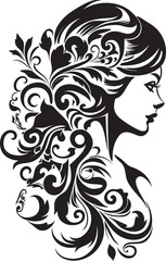Mystic Noir Muse Sophisticated Vector Design of Black Woman Face Nocturnal Essence Intriguing Black Abstract Woman Face