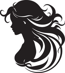 Chic Charm Intriguing Black Abstract Woman Face Obsidian Odyssey Stylish Abstract Woman Face Icon