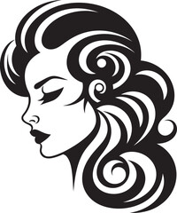 Dark Desires Contemporary Abstract Woman Face Vector Sleek Shadow Vision Elegant Black Woman Face Graphic